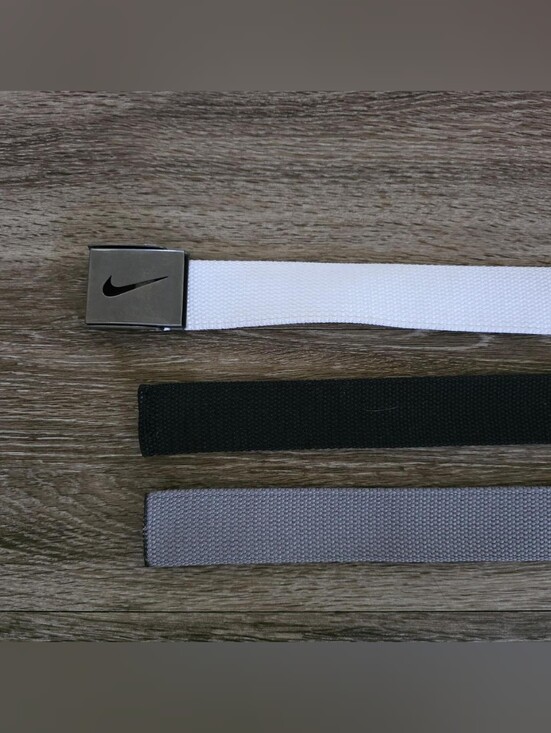 Nike Other - Nike Interchangeable Web Belt Set – 3 Colors 🤍🖤🩶